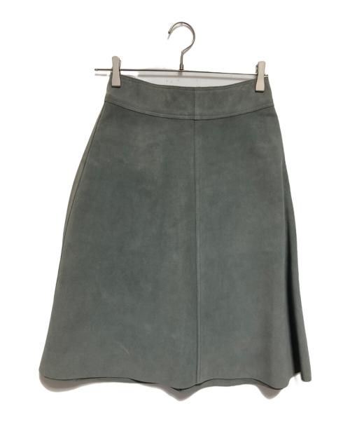 BALENCIAGA（バレンシアガ）BALENCIAGA (バレンシアガ) スウェードレザースカート グレー サイズ:36の古着・服飾アイテム
