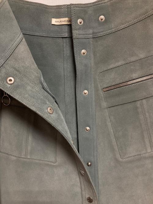 BALENCIAGA（バレンシアガ）BALENCIAGA (バレンシアガ) スウェードレザースカート グレー サイズ:36の古着・服飾アイテム