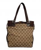 GUCCIグッチ）の古着「GGキャンバス　トートバッグ」｜ベージュ・ブラウン