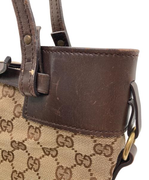GUCCI（グッチ）GUCCI (グッチ) GGキャンバス　トートバッグ ベージュ・ブラウンの古着・服飾アイテム