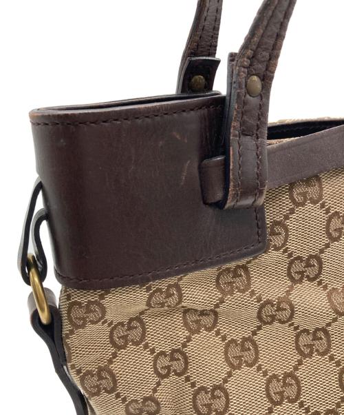 GUCCI（グッチ）GUCCI (グッチ) GGキャンバス　トートバッグ ベージュ・ブラウンの古着・服飾アイテム