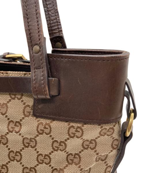 GUCCI（グッチ）GUCCI (グッチ) GGキャンバス　トートバッグ ベージュ・ブラウンの古着・服飾アイテム