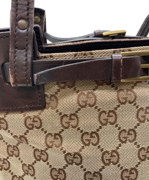 GUCCI（グッチ）GUCCI (グッチ) GGキャンバス　トートバッグ ベージュ・ブラウンの古着・服飾アイテム