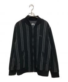 stussy（ステューシー）の古着「ウールストライプ ボンバージャケット」｜ブラック
