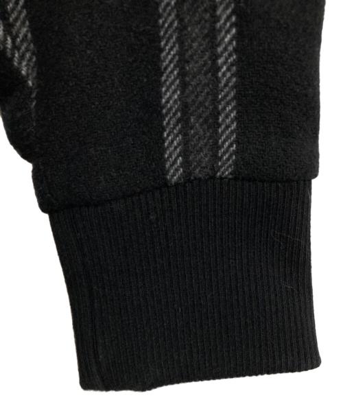 stussy（ステューシー）stussy (ステューシー) ウールストライプ ボンバージャケット ブラック サイズ:Mの古着・服飾アイテム