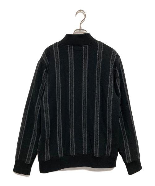 stussy（ステューシー）stussy (ステューシー) ウールストライプ ボンバージャケット ブラック サイズ:Mの古着・服飾アイテム