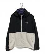 stussyステューシー）の古着「ナイロンジャケット」｜ブラック×アイボリー
