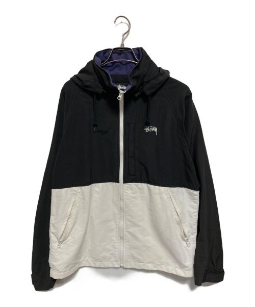 stussy（ステューシー）stussy (ステューシー) ナイロンジャケット ブラック×アイボリー サイズ:Mの古着・服飾アイテム