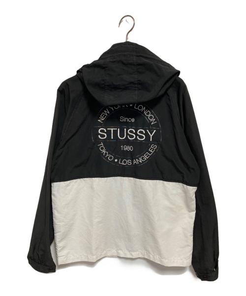 stussy（ステューシー）stussy (ステューシー) ナイロンジャケット ブラック×アイボリー サイズ:Mの古着・服飾アイテム