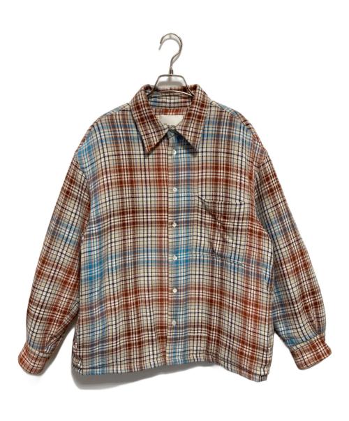 SIMPLY COMPLICATED（シンプリーコンプリケイティド）simply complicated (シンプリーコンプリケイティド) FLANNEL CHECK OVER SHIRT ブルー×ブラウン サイズ:2の古着・服飾アイテム