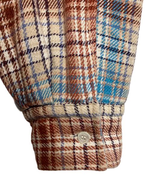 SIMPLY COMPLICATED（シンプリーコンプリケイティド）simply complicated (シンプリーコンプリケイティド) FLANNEL CHECK OVER SHIRT ブルー×ブラウン サイズ:2の古着・服飾アイテム