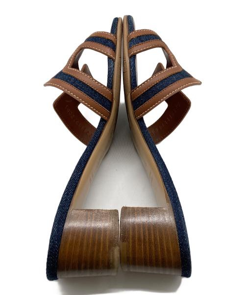 HERMES（エルメス）HERMES (エルメス) オアジス サンダル ブラウン×インディゴ サイズ:36.5の古着・服飾アイテム