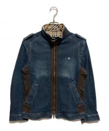 BURBERRY BLACK LABEL（バーバリーブラックレーベル）の古着「ノバチェックジップアップデニムジャケット」｜インディゴ