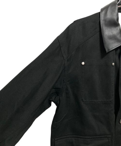 KYOU（キョウ）KYOU (キョウ) NARCOLEPSY Homage Cotton Twill x Leather Jacket ブラック サイズ:1の古着・服飾アイテム