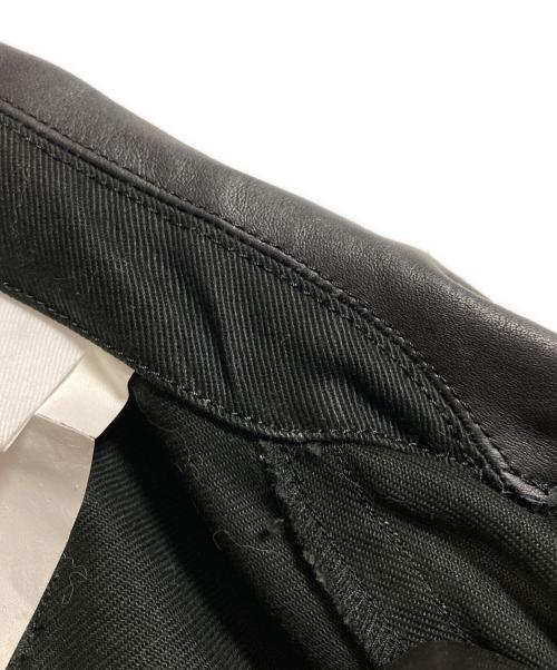 KYOU（キョウ）KYOU (キョウ) NARCOLEPSY Homage Cotton Twill x Leather Jacket ブラック サイズ:1の古着・服飾アイテム