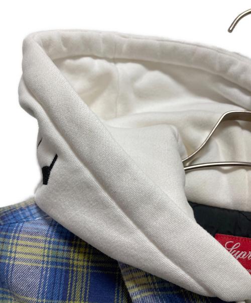 SUPREME（シュプリーム）Supreme (シュプリーム) Hooded Flannel Zip Up Shirt ネイビー×イエロー サイズ:Mの古着・服飾アイテム