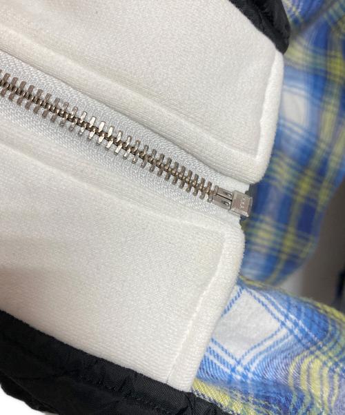 SUPREME（シュプリーム）Supreme (シュプリーム) Hooded Flannel Zip Up Shirt ネイビー×イエロー サイズ:Mの古着・服飾アイテム