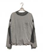 FACETASMファセッタズム）の古着「LAYERD WAFFLE SWEAT」｜グレー