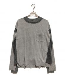 FACETASM（ファセッタズム）の古着「LAYERD WAFFLE SWEAT」｜グレー