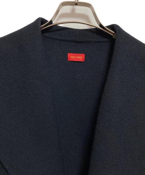 DES PRES（デ プレ）DES PRES (デ プレ) ダブルフェイスメルトン オープンカラーショートコート ネイビー サイズ:36の古着・服飾アイテム