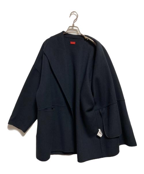 DES PRES（デ プレ）DES PRES (デ プレ) ダブルフェイスメルトン オープンカラーショートコート ネイビー サイズ:36の古着・服飾アイテム