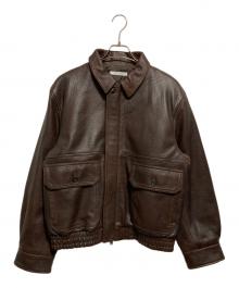 JOURNAL STANDARD（ジャーナルスタンダード）の古着「ラム ダッド レザー ヴィンテージ ジャケット」｜ブラウン