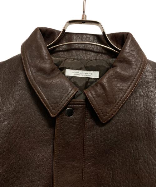 JOURNAL STANDARD（ジャーナルスタンダード）JOURNAL STANDARD (ジャーナルスタンダード) ラム ダッド レザー ヴィンテージ ジャケット ブラウン サイズ:Mの古着・服飾アイテム