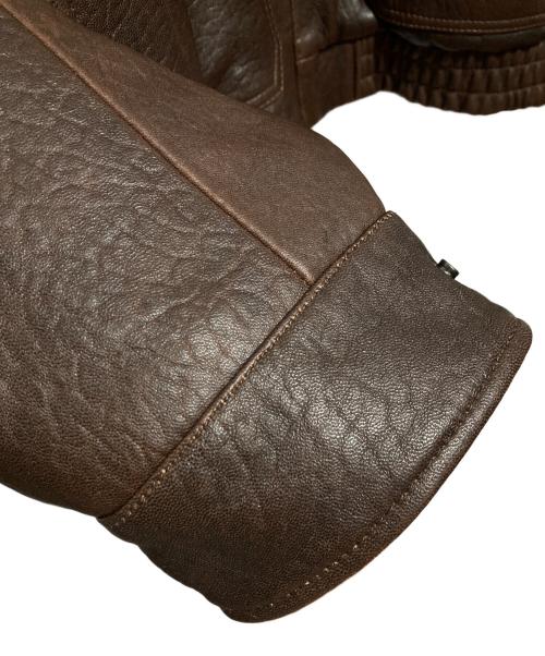 JOURNAL STANDARD（ジャーナルスタンダード）JOURNAL STANDARD (ジャーナルスタンダード) ラム ダッド レザー ヴィンテージ ジャケット ブラウン サイズ:Mの古着・服飾アイテム