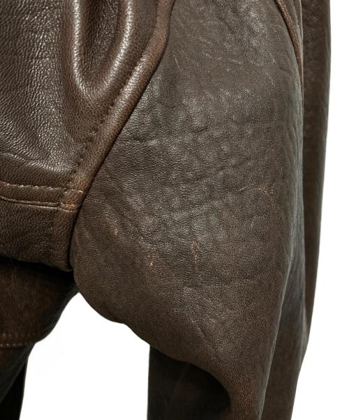 JOURNAL STANDARD（ジャーナルスタンダード）JOURNAL STANDARD (ジャーナルスタンダード) ラム ダッド レザー ヴィンテージ ジャケット ブラウン サイズ:Mの古着・服飾アイテム