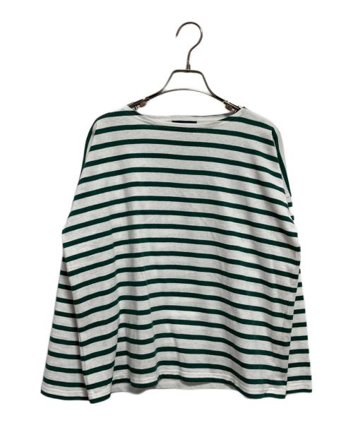Le minor（ルミノア）Le minor (ルミノア) バスクシャツ ホワイト×グリーン サイズ:なしの古着・服飾アイテム