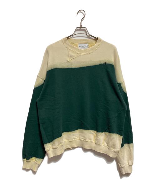 NOMARHYTHM TEXTILE（ノーマリズムテキスタイル）NOMARHYTHM TEXTILE (ノーマリズムテキスタイル) SMU Hand Dye Twist Sweat アイボリー×グリーン サイズ:2の古着・服飾アイテム