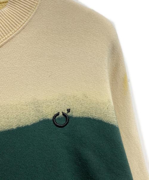 NOMARHYTHM TEXTILE（ノーマリズムテキスタイル）NOMARHYTHM TEXTILE (ノーマリズムテキスタイル) SMU Hand Dye Twist Sweat アイボリー×グリーン サイズ:2の古着・服飾アイテム
