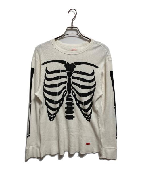 Hanes（ヘインズ）Hanes (ヘインズ) SUPREME (シュプリーム) Bones Thermal Crew ホワイト サイズ:Lの古着・服飾アイテム