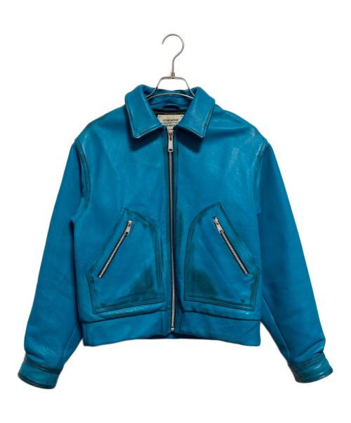 BEAMS FUTURE ARCHIVE（ビームスフューチャーアーカイブ）BEAMS FUTURE ARCHIVE (ビームスフューチャーアーカイブ) Pigment Leather Jacket ブルー サイズ:Sの古着・服飾アイテム