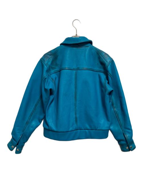BEAMS FUTURE ARCHIVE（ビームスフューチャーアーカイブ）BEAMS FUTURE ARCHIVE (ビームスフューチャーアーカイブ) Pigment Leather Jacket ブルー サイズ:Sの古着・服飾アイテム