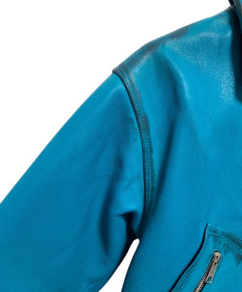 BEAMS FUTURE ARCHIVE（ビームスフューチャーアーカイブ）BEAMS FUTURE ARCHIVE (ビームスフューチャーアーカイブ) Pigment Leather Jacket ブルー サイズ:Sの古着・服飾アイテム