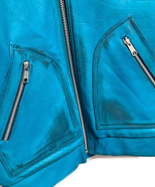 BEAMS FUTURE ARCHIVE（ビームスフューチャーアーカイブ）BEAMS FUTURE ARCHIVE (ビームスフューチャーアーカイブ) Pigment Leather Jacket ブルー サイズ:Sの古着・服飾アイテム