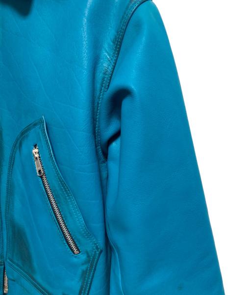 BEAMS FUTURE ARCHIVE（ビームスフューチャーアーカイブ）BEAMS FUTURE ARCHIVE (ビームスフューチャーアーカイブ) Pigment Leather Jacket ブルー サイズ:Sの古着・服飾アイテム