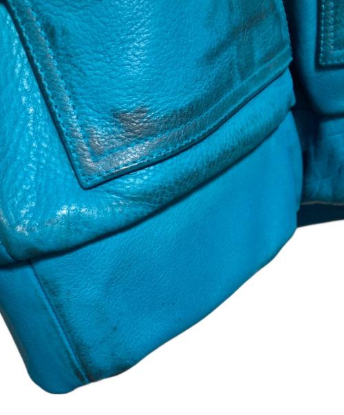 BEAMS FUTURE ARCHIVE（ビームスフューチャーアーカイブ）BEAMS FUTURE ARCHIVE (ビームスフューチャーアーカイブ) Pigment Leather Jacket ブルー サイズ:Sの古着・服飾アイテム
