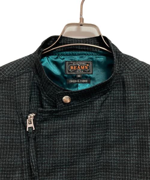 BEAMS PLUS（ビームスプラス）BEAMS PLUS (ビームスプラス) Riders Jacket Neon Plaid グリーン×ブラック サイズ:Mの古着・服飾アイテム