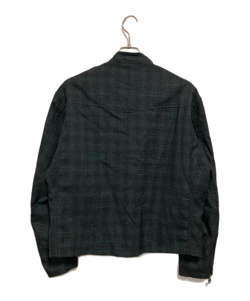 BEAMS PLUS（ビームスプラス）BEAMS PLUS (ビームスプラス) Riders Jacket Neon Plaid グリーン×ブラック サイズ:Mの古着・服飾アイテム