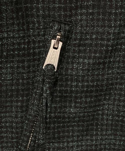 BEAMS PLUS（ビームスプラス）BEAMS PLUS (ビームスプラス) Riders Jacket Neon Plaid グリーン×ブラック サイズ:Mの古着・服飾アイテム
