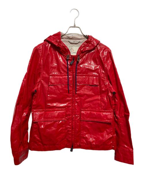MONCLER（モンクレール）MONCLER (モンクレール) コーティングリネンジャケット レッド サイズ:2の古着・服飾アイテム