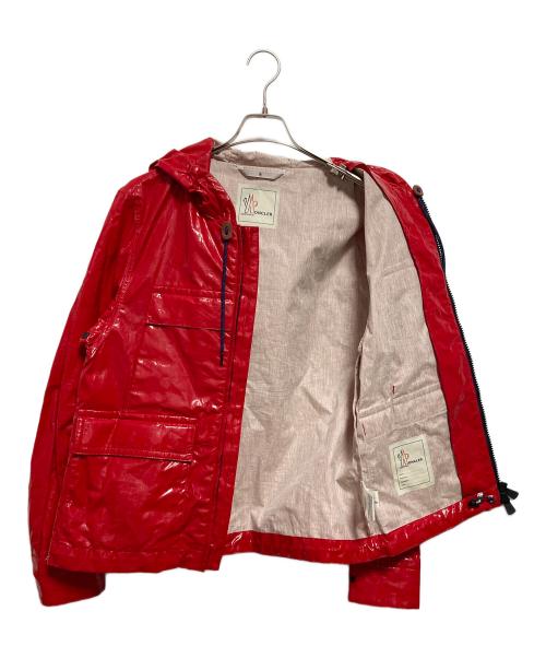 MONCLER（モンクレール）MONCLER (モンクレール) コーティングリネンジャケット レッド サイズ:2の古着・服飾アイテム