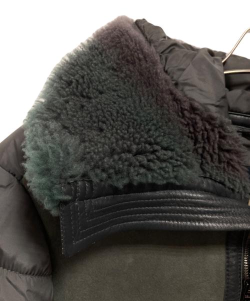 HERNO（ヘルノ）HERNO (ヘルノ) ムートン×中綿コンビ フーテッド ブルゾン グレー サイズ:48の古着・服飾アイテム