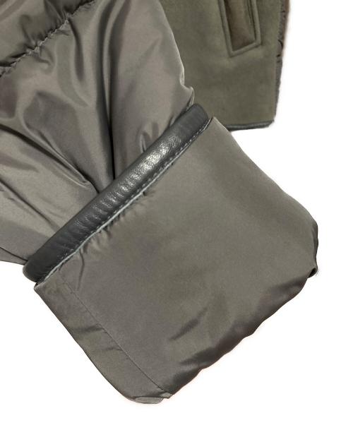 HERNO（ヘルノ）HERNO (ヘルノ) ムートン×中綿コンビ フーテッド ブルゾン グレー サイズ:48の古着・服飾アイテム