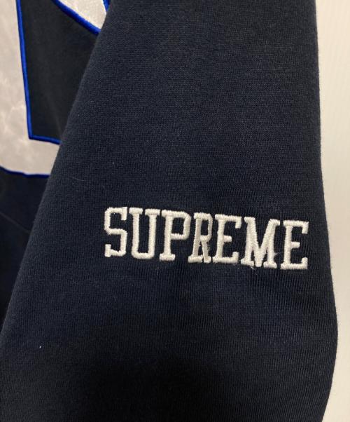 Champion（チャンピオン）Champion (チャンピオン) Supreme (シュプリーム) 17SS Satin Logo Hooded Sweatshirt ネイビー サイズ:Mの古着・服飾アイテム