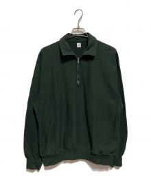 blurhms ROOTSTOCK（ブラームスルーツストック）の古着「Thin-Sweat Half-Zip P/O」｜グリーン