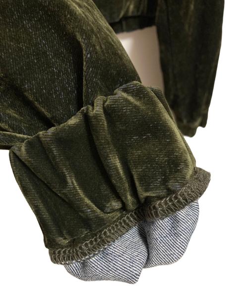 EMODA（エモダ）EMODA (エモダ) フロッキーデニムショートブルゾン グリーン サイズ:FREEの古着・服飾アイテム