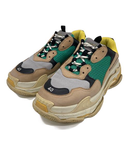 BALENCIAGA（バレンシアガ）BALENCIAGA (バレンシアガ) Triple S ベージュ×グリーン サイズ:US7の古着・服飾アイテム